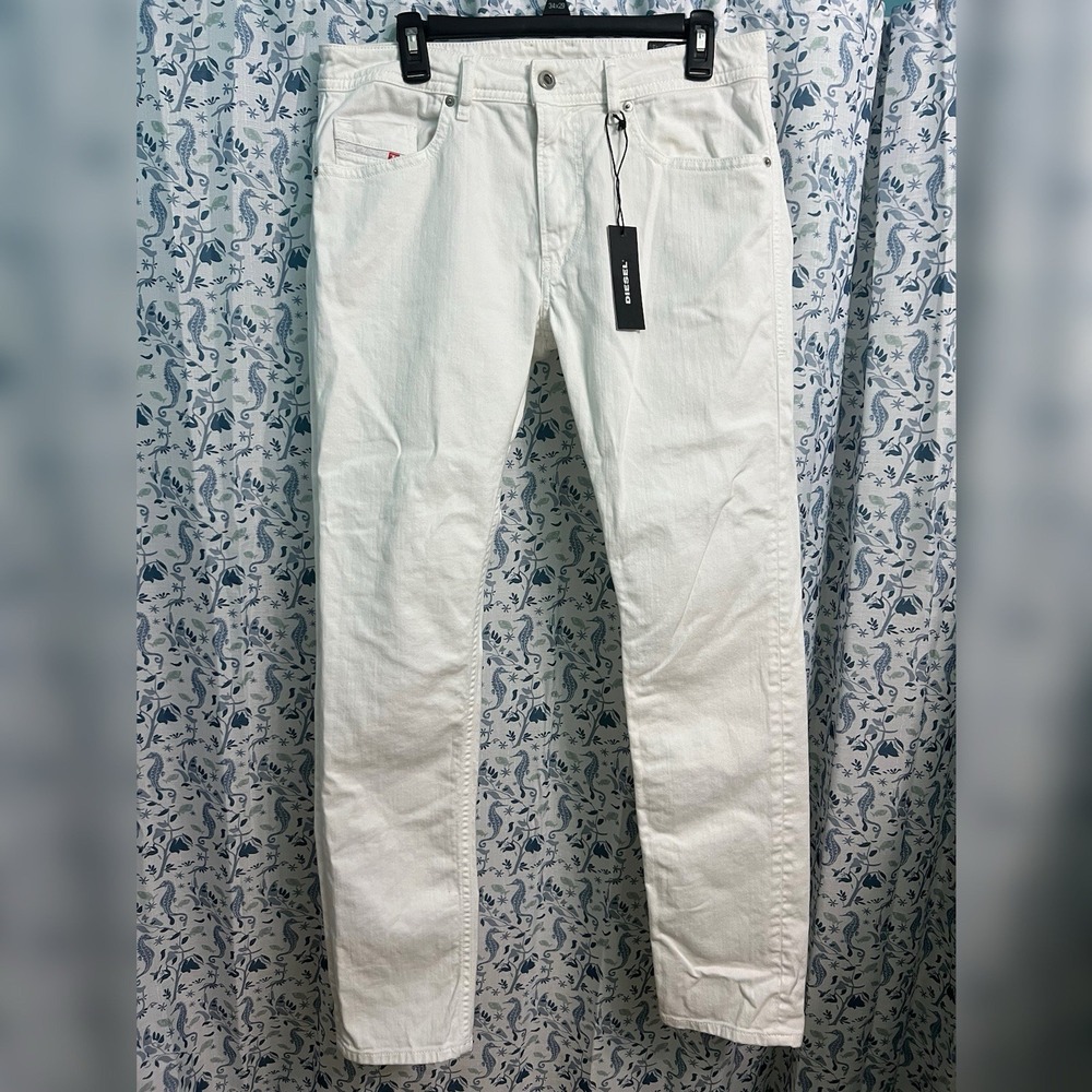 NEW Diesel Thommer Mens Jeans 32x32 White Stretch Denim Slim Skinny Fit